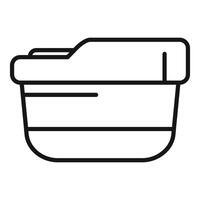 Line art illustration of an empty plastic basin vector