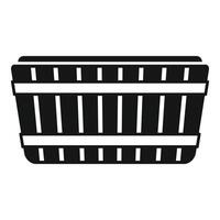 negro silueta de un compras cesta icono vector