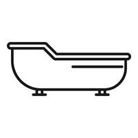 minimalista línea Arte bañera icono vector