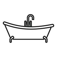 Simple line drawing of a classic clawfoot bathtub with faucet, suitable for web and print vector