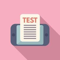 Online test illustration on mobile device vector