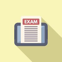 Flat design icon of an exam paper on a clipboard vector