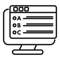 Online test icon on computer monitor vector