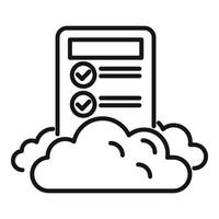 nube informática Lista de Verificación línea icono vector