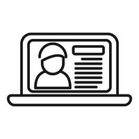 Online profile icon with simplistic laptop design vector