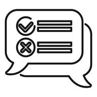 Chat bubbles with check mark and cross icon vector