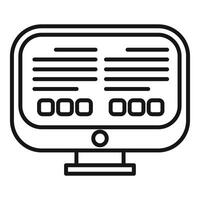 Modern line art illustration of computer monitor vector