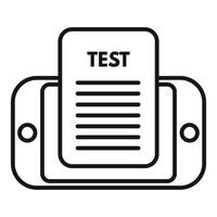 Printer with test page icon vector