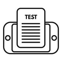 Printer with test page icon vector