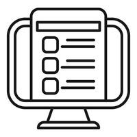 Flat line icon of online survey or form vector