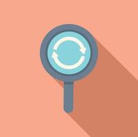 Magnifying glass with circular arrow concept icon vector