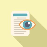 Document review concept icon with eye illustration vector