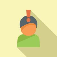 Flat design icon representing a customer service representative with a headset vector