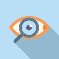 Magnifying glass focused on eye icon illustration vector