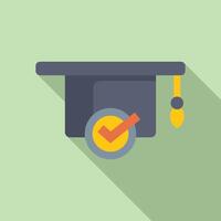 Graduation cap with checkmark illustration vector