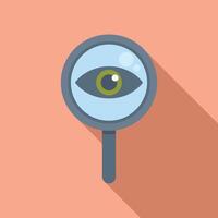 Magnifying glass focused on eye icon vector