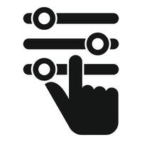 Touchscreen interface icon with hand vector