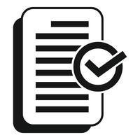 Approved document icon with checkmark vector