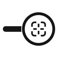 Magnifying glass with grid concept icon vector