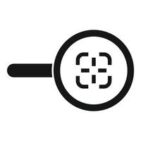 Magnifying glass with grid concept icon vector