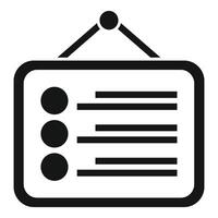 illustration of a simplified hanging signboard icon, isolated vector