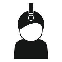 Graphic icon depicting a miner's silhouette with a safety helmet and lamp vector