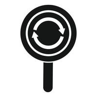 Black lollipop sign isolated on white vector