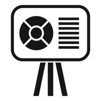 Monochrome illustration of a classic presentation board on a tripod stand vector