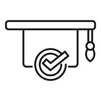 Graduation cap icon with check mark vector