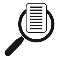 Magnifying glass focusing on a document icon vector