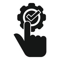 Hand clicking checkmark concept icon vector