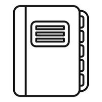 Black and white line art of a closed notebook vector