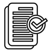 Approved document icon line art vector