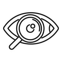 Insight concept with magnifying glass and eye line art vector