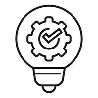 Innovation concept lightbulb with gear and checkmark vector