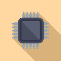 Flat design illustration of a microchip vector