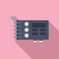 Flat design illustration of graphics card vector