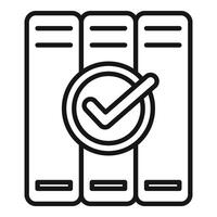 Checked quality assurance icon on documents vector
