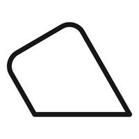 Black outline of a taco shell icon vector