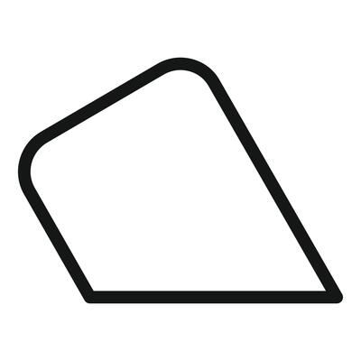 Black outline of a taco shell icon