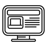 Modern computer monitor line icon design vector