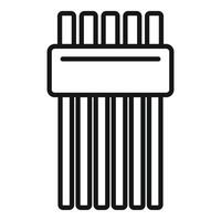 Black and white line art of a fries box vector