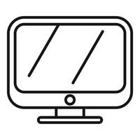 Modern computer monitor line art illustration vector