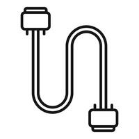 Black and white line art of a usb cable vector