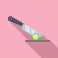 Sliced lime on cutting board with knife vector