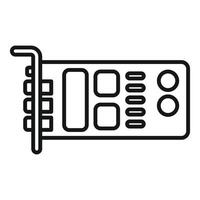 Computer graphics card icon outline vector