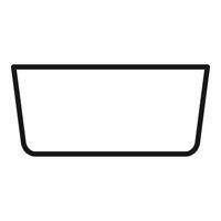 Simple black outline of a rectangular tray icon vector