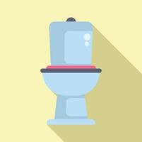 Flat design illustration of a contemporary toilet with a pastel background vector