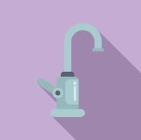 Flat design icon of modern kitchen faucet vector