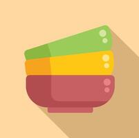 Stack of colorful bowls illustration vector